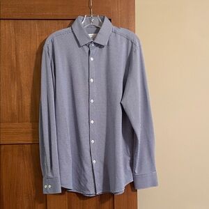 Mizzen+Main Blue and White Checkered Dress Shirt